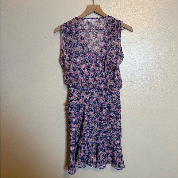 Veronica Beard‎ Cayson Floral Printed Ruffle Silk Mini Dress - Picture 6 of 7